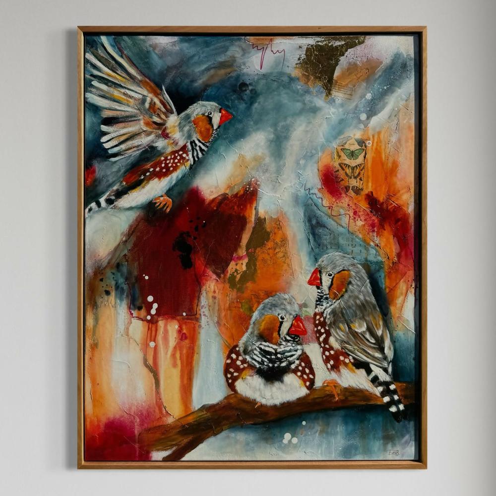 Trio In Tune, Original Hand-Painted Canvas By Emily Birdsey-by-Emily Birdsey-original art-Gioia