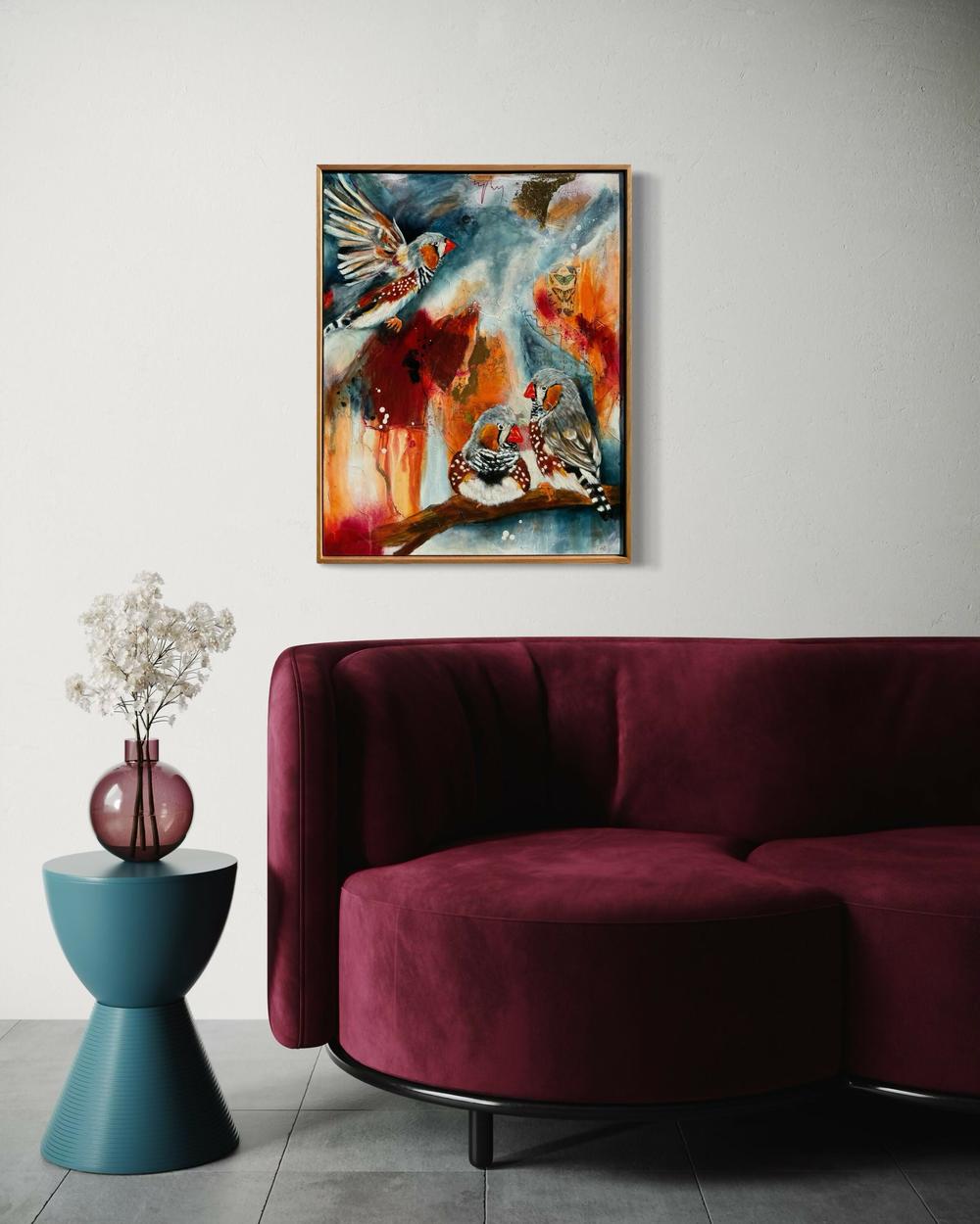 Trio In Tune, Original Hand-Painted Canvas By Emily Birdsey-by-Emily Birdsey-original art-Gioia
