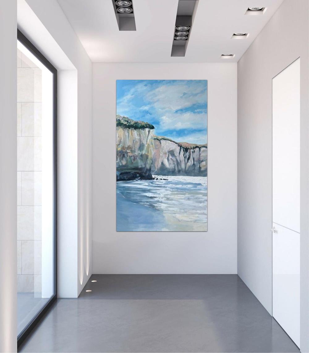 Tunnel Beach Dunedin, Original Hand-Painted Canvas By Meredith Howse-by-Meredith Howse-original art-Gioia