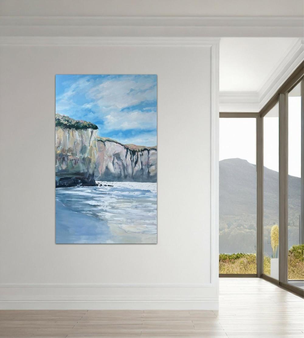 Tunnel Beach Dunedin, Original Hand-Painted Canvas By Meredith Howse-by-Meredith Howse-original art-Gioia