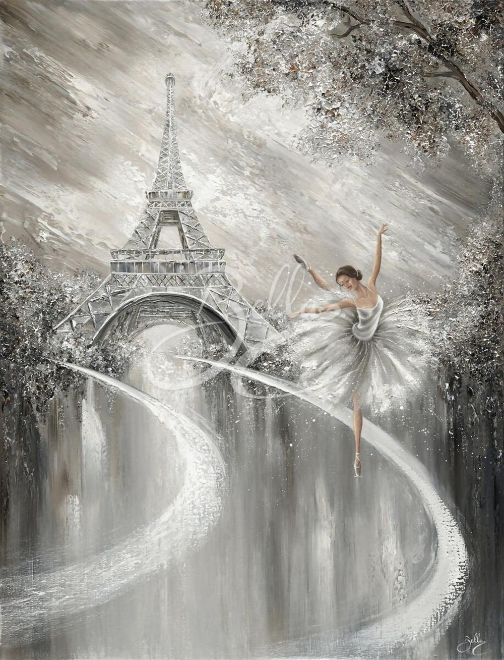Tutu Twirl, Paris Flair, Original Hand-Painted Canvas Isabella