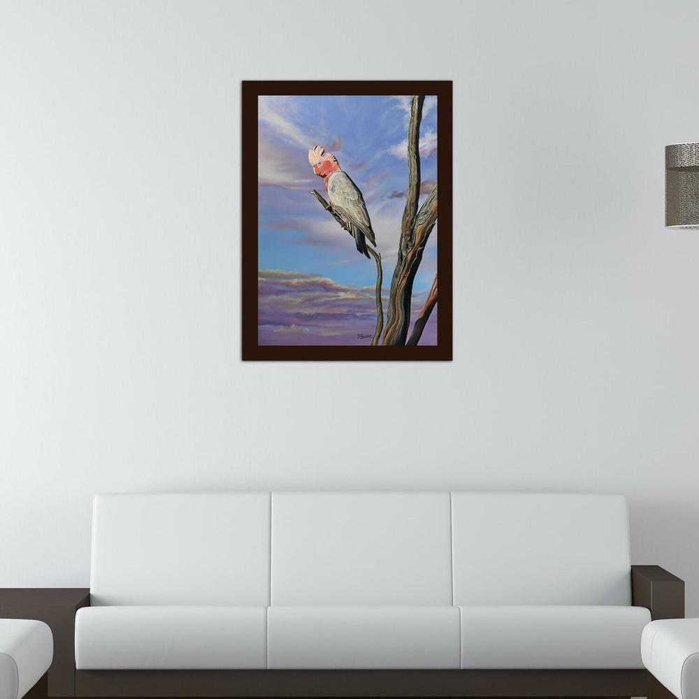 Up High in The Morning Light Galah-by-Dario Zanesco Original Art-original art-Gioia