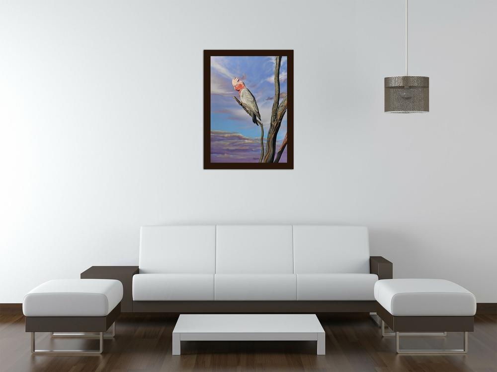 Up High in The Morning Light Galah-by-Dario Zanesco Original Art-original art-Gioia