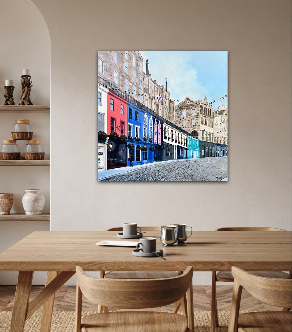 Victoria Street, Edinburgh. Original hand-painted artwork by Meredith Howse.-by-Meredith Howse-original art-Gioia