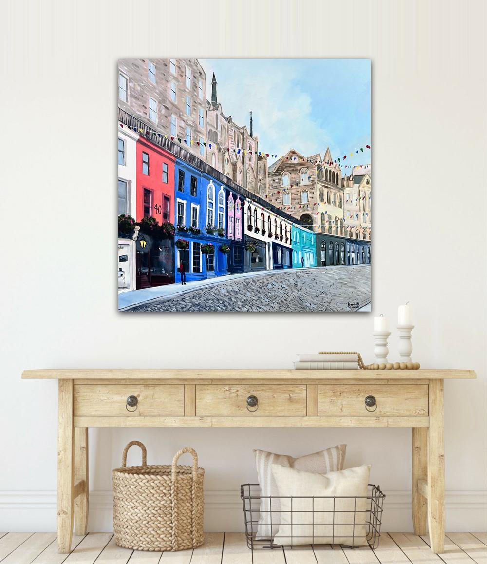 Victoria Street, Edinburgh. Original hand-painted artwork by Meredith Howse.-by-Meredith Howse-original art-Gioia