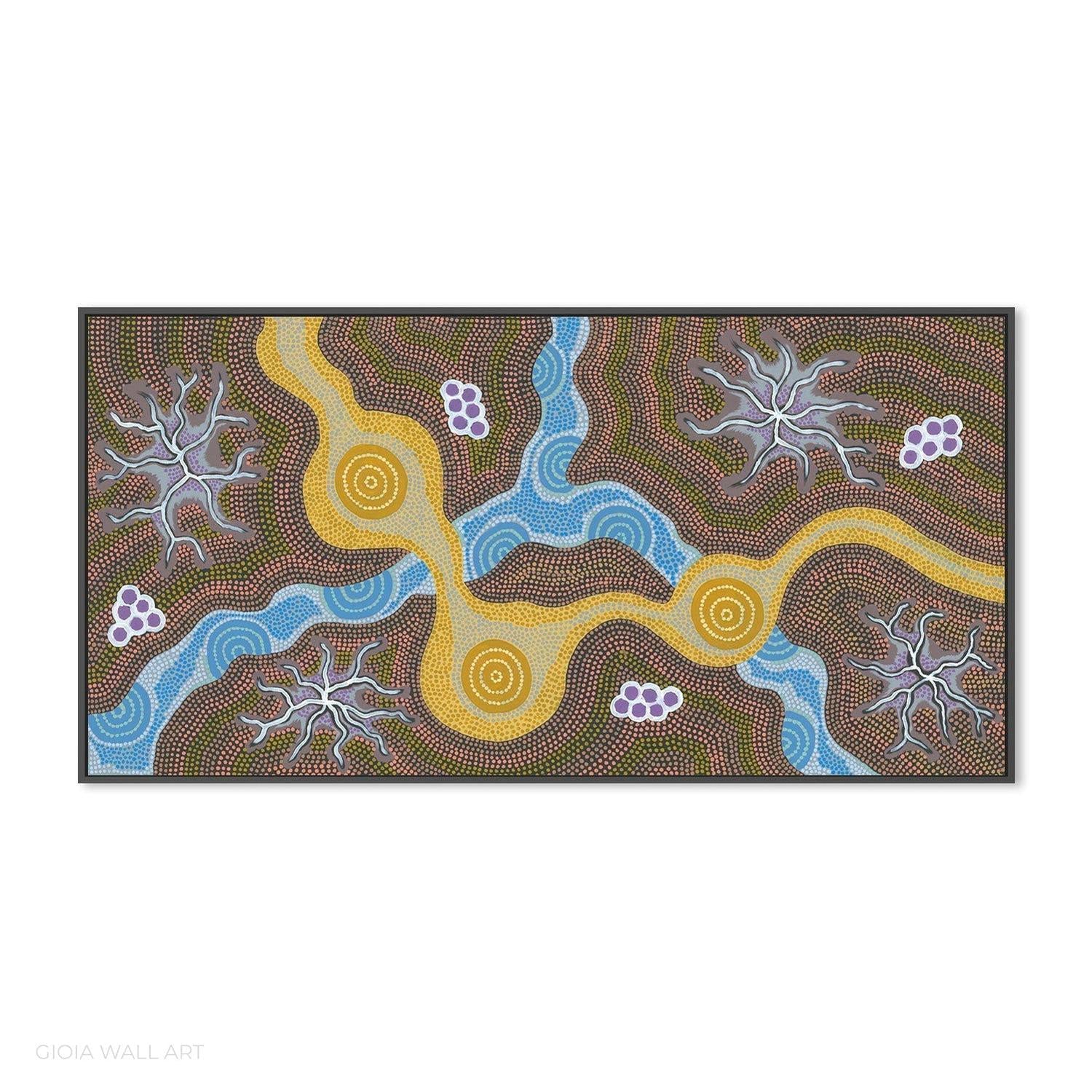 Water Soakage, Acrylic on Canvas, 60x120cm , Original Artwork-by-Azeza Possum-original art-Gioia