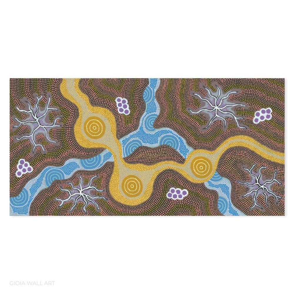 Water Soakage, Acrylic on Canvas, 60x120cm , Original Artwork-by-Azeza Possum-original art-Gioia