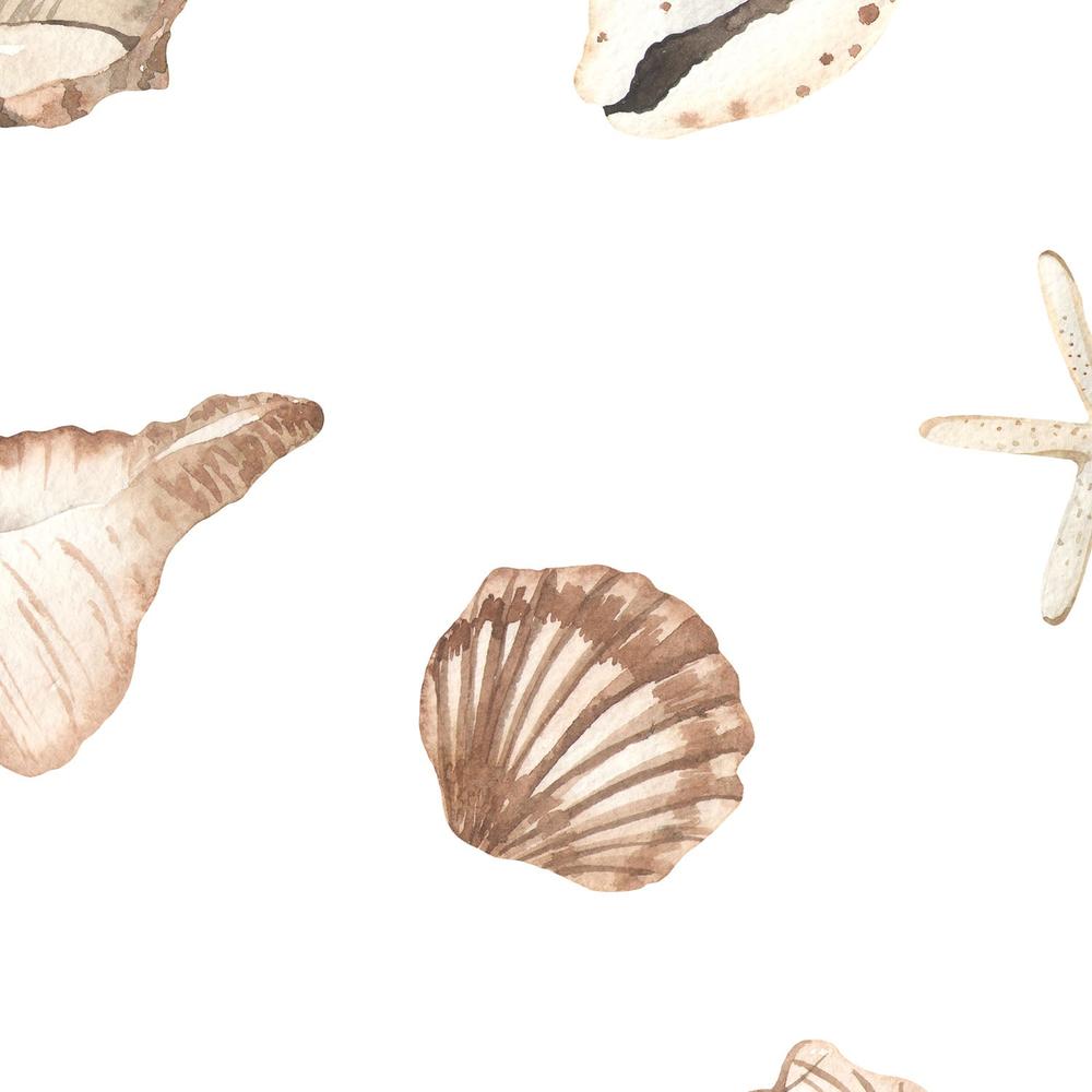 Watercolor Seashells And Starfish-wallpaper-eco-friendly-easy-removal-Gioia Wall Art-3