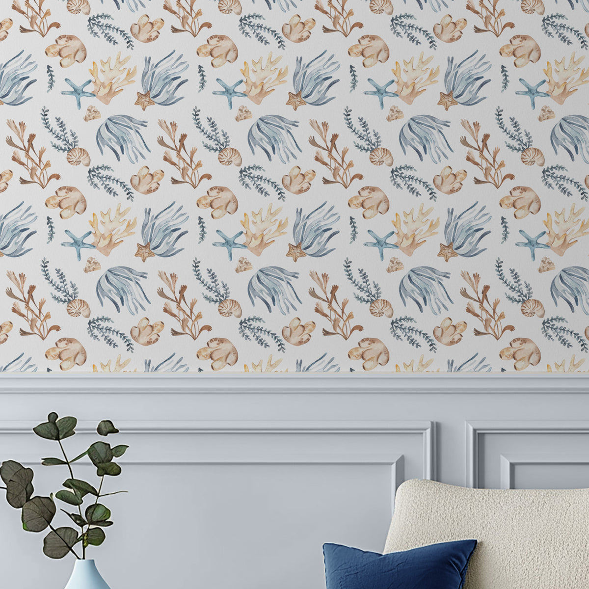 Watercolor Underwater Life-wallpaper-eco-friendly-easy-removal-Gioia Wall Art-2