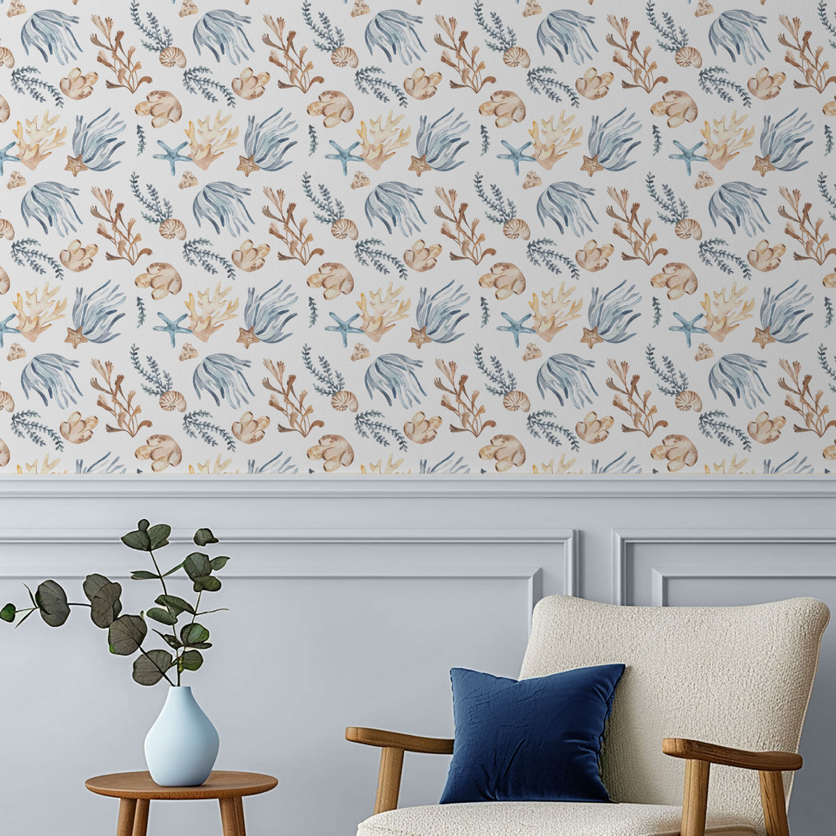 Watercolor Underwater Life-wallpaper-eco-friendly-easy-removal-Gioia Wall Art-5