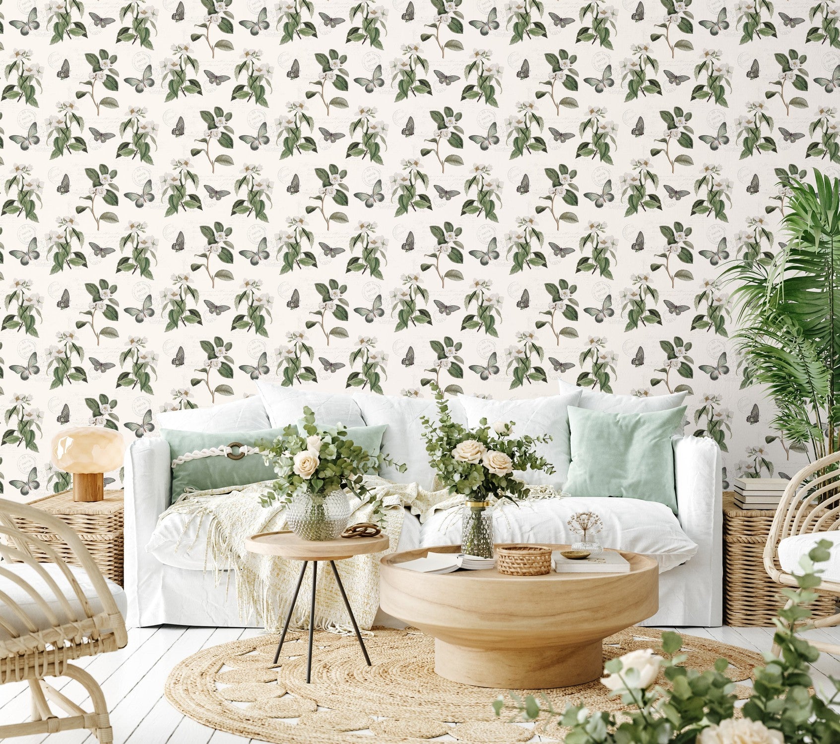 Weathered Garden Pattern, Style A, Wallpaper