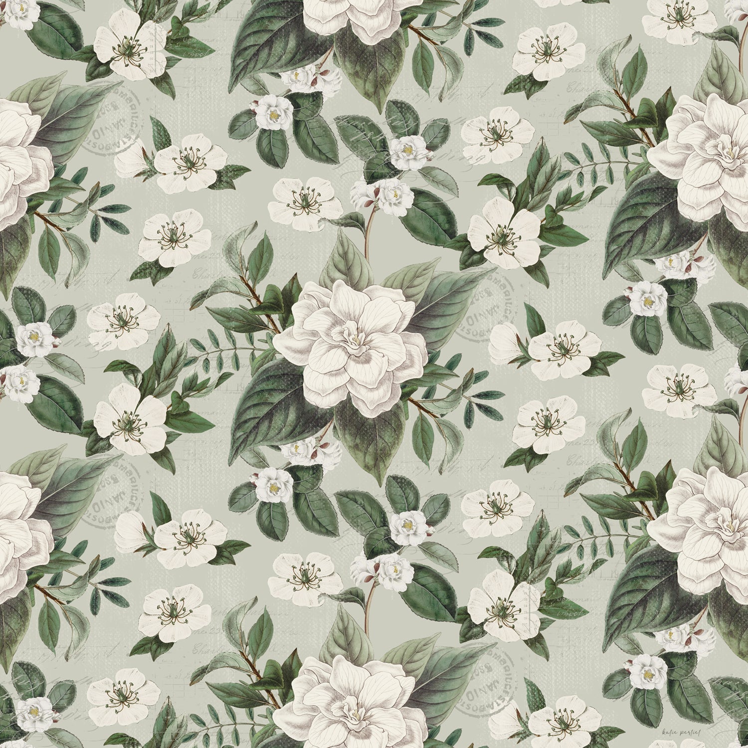 Weathered Garden Pattern, Style B, Wallpaper