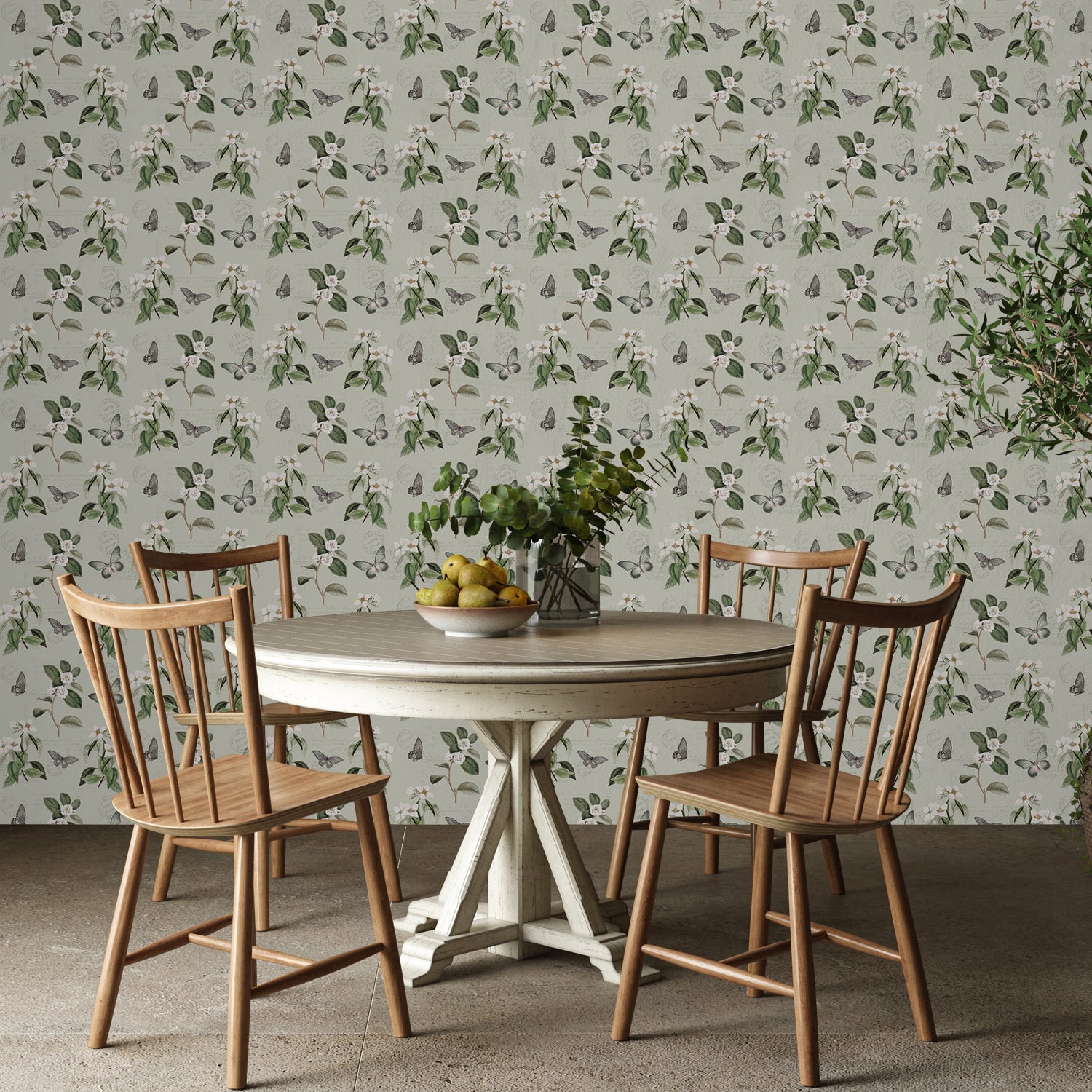 Weathered Garden Pattern, Style B, Wallpaper
