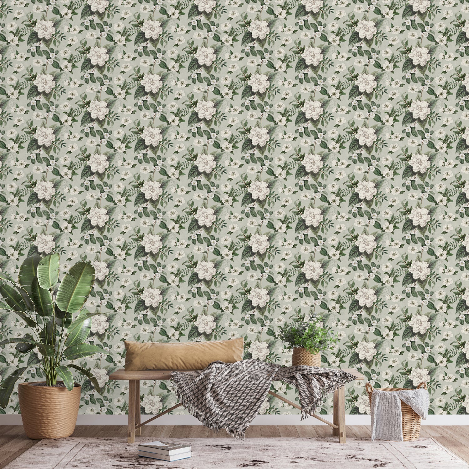 Weathered Garden Pattern, Style B, Wallpaper