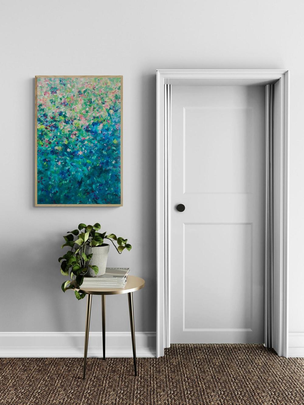 Whimsical Garden, Original Hand-Painted Canvas By Katherine Spiller-by-Katherine Spiller-original art-Gioia