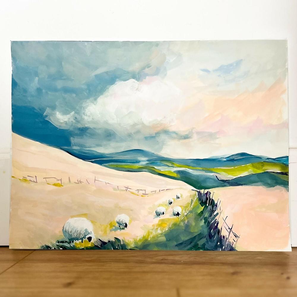 Whispers Of The Meadow Gouache Original Painting-by-Lucrecia Caporale-original art-Gioia