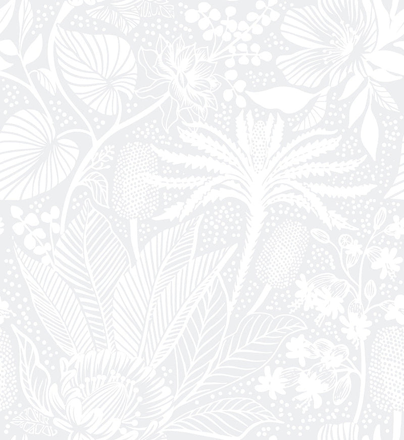 White Tropicana Wallpaper