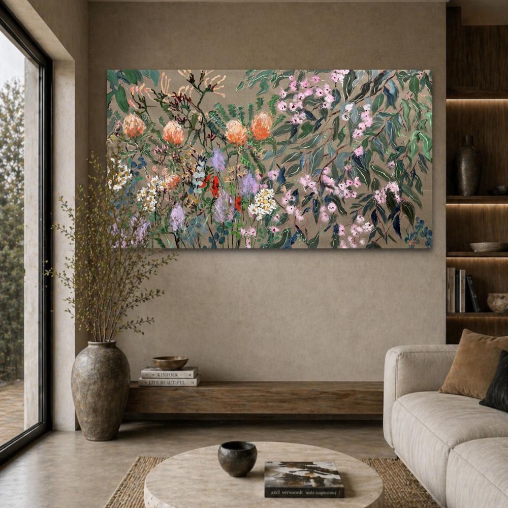 Wildflower Linen. Original hand-painted artwork by Meredith Howse.-by-Meredith Howse Original Art-original art-Gioia