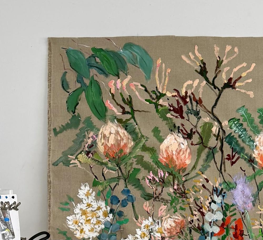 Wildflower Linen. Original hand-painted artwork by Meredith Howse.-by-Meredith Howse Original Art-original art-Gioia