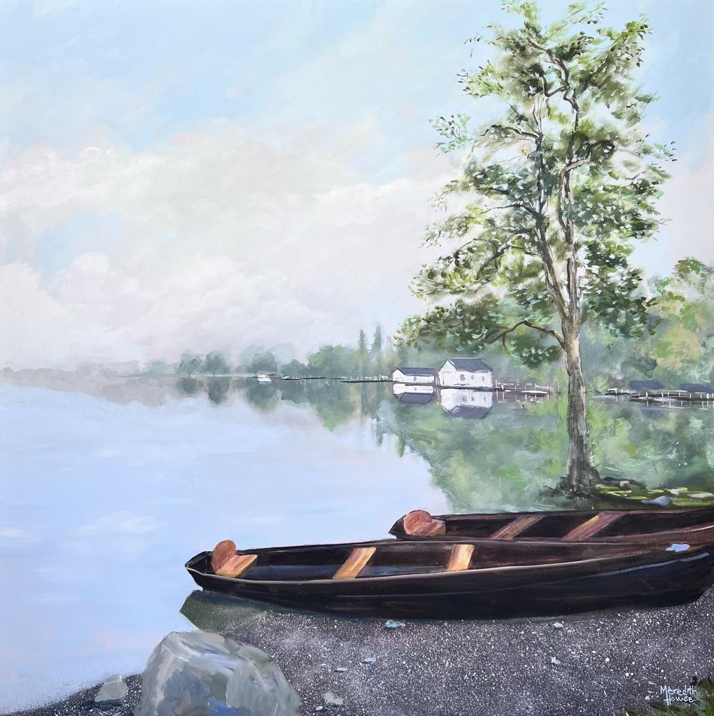 Windermere Boats, Original Hand-Painted Canvas By Meredith Howse