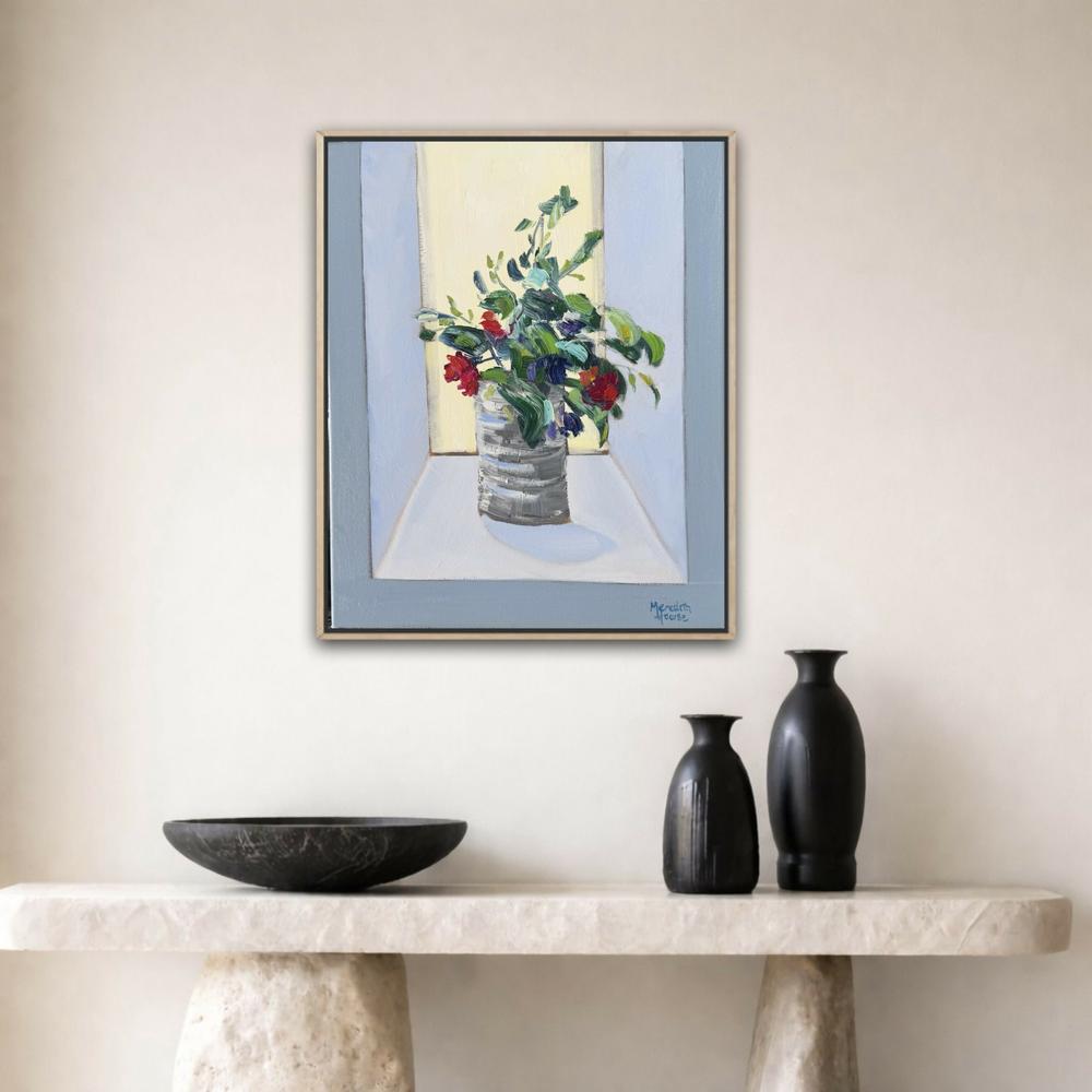 Windowsill in Cornwall , Original Artwork-by-Meredith Howse-original art-Gioia
