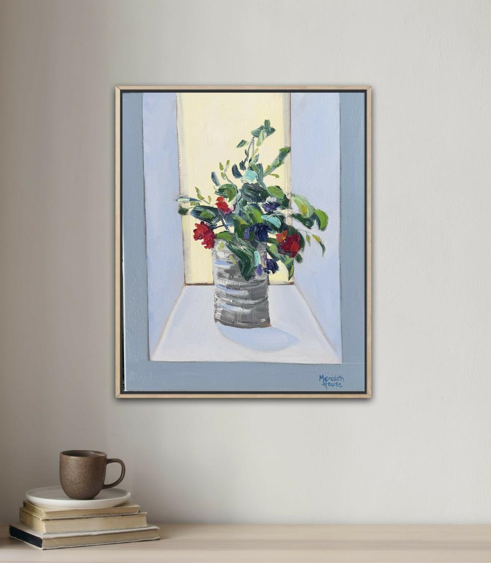 Windowsill in Cornwall , Original Artwork-by-Meredith Howse-original art-Gioia