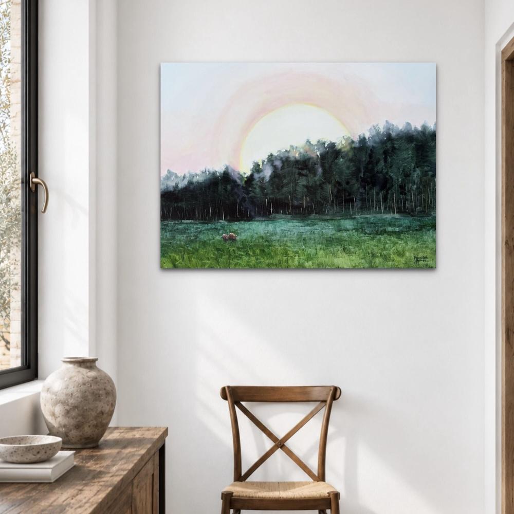 Wombats at first Light. Original hand-painted artwork by Meredith Howse.-by-Meredith Howse Original Art-original art-Gioia