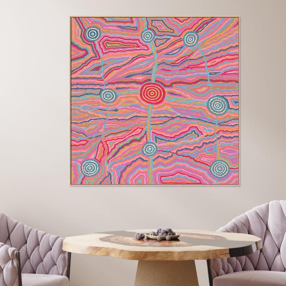 Worm Dreaming, Acrylic on Canvas, 94x100cm, By Khatija Possum , Original Artwork-by-Khatija Possum-original art-Gioia