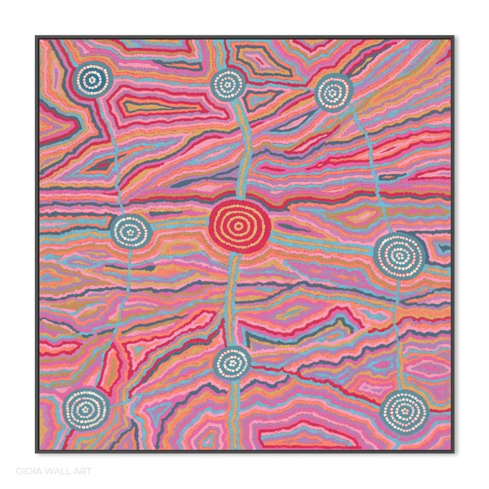 Worm Dreaming, Acrylic on Canvas, 94x100cm, By Khatija Possum , Original Artwork-by-Khatija Possum-original art-Gioia