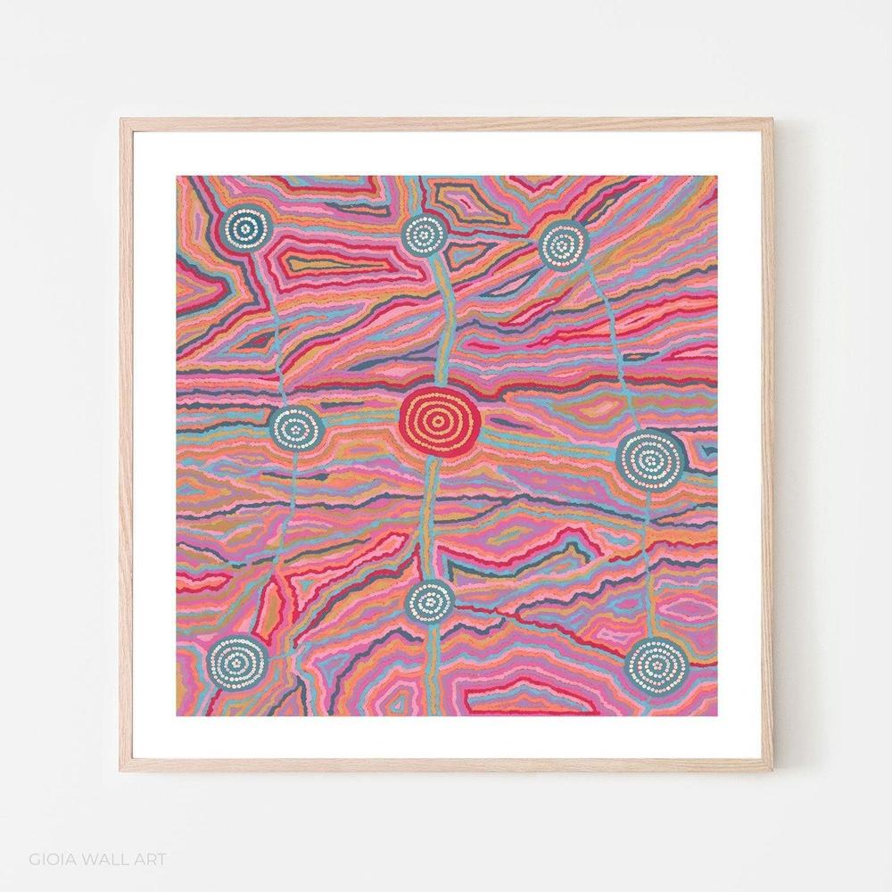 Worm Dreaming, Acrylic on Canvas, 94x100cm, By Khatija Possum , Original Artwork-by-Khatija Possum-original art-Gioia