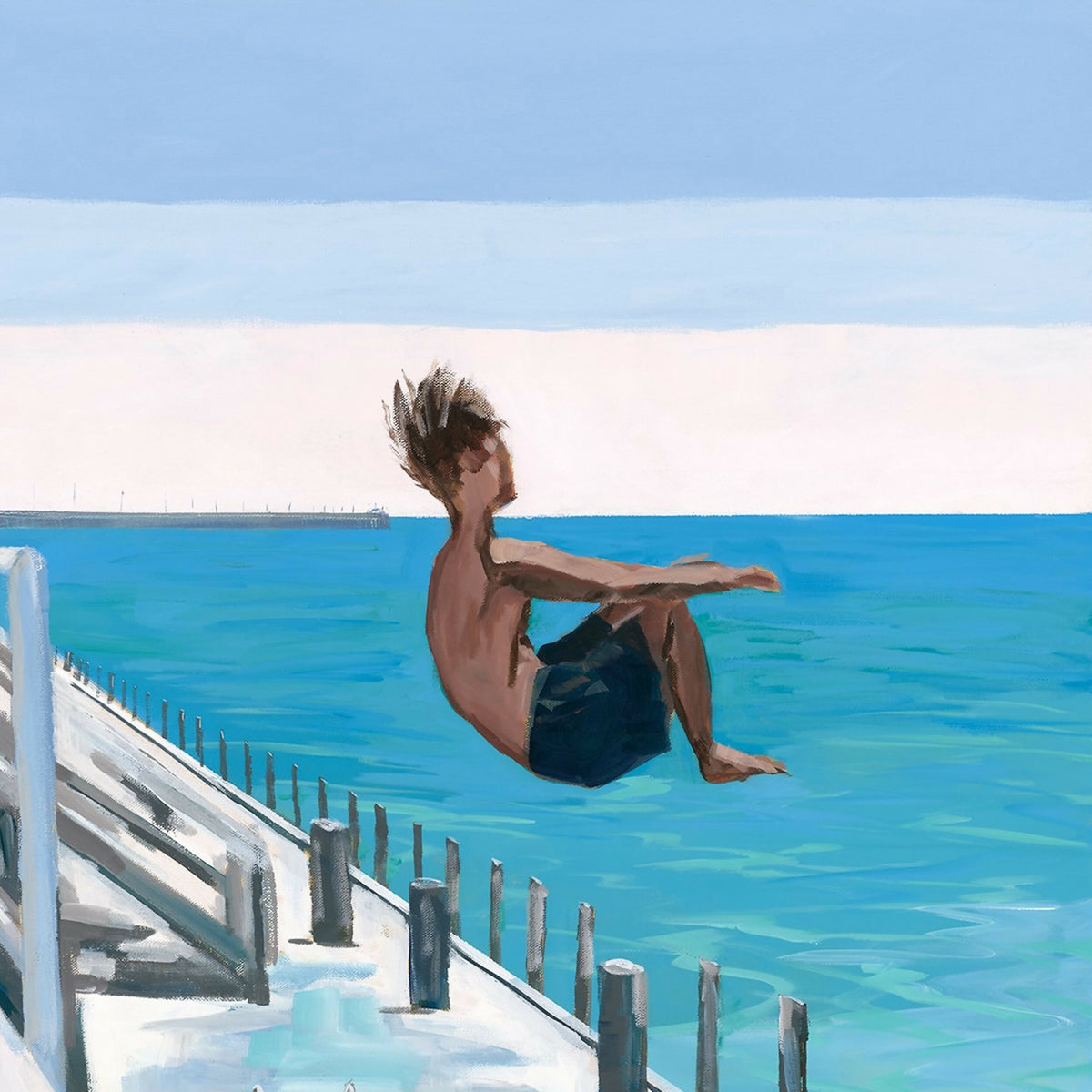Into the Blue. Original hand-painted artwork by Meredith Howse.