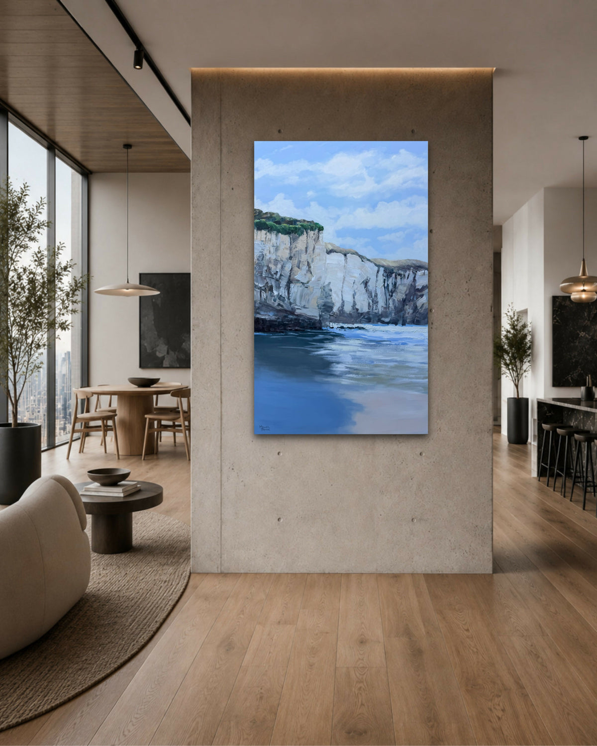 Tunnel Beach Dunedin. Original hand-painted Artwork by Meredith Howse
