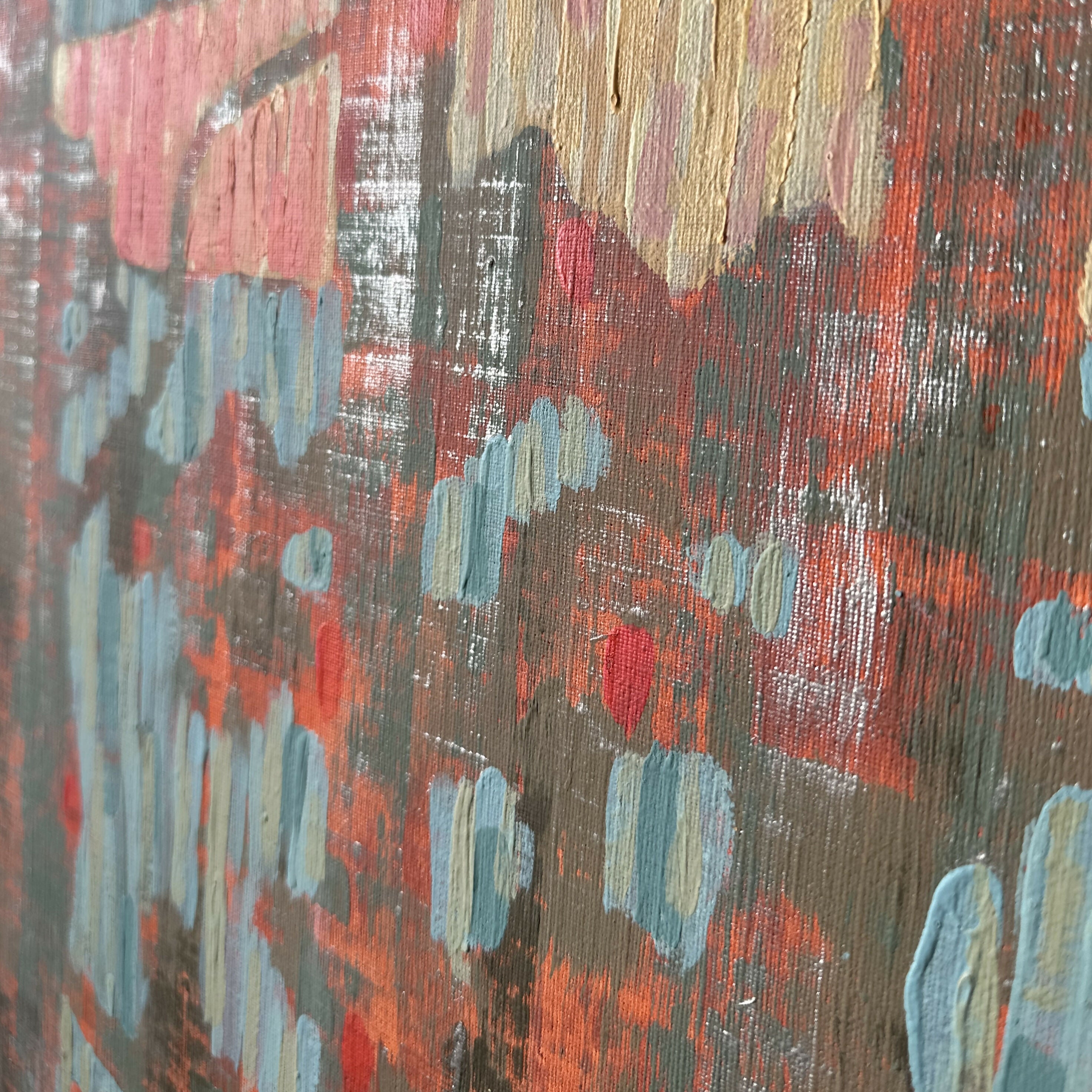 Pine Branches, Original Hand-painted Canvas by Ekaterina Prisich