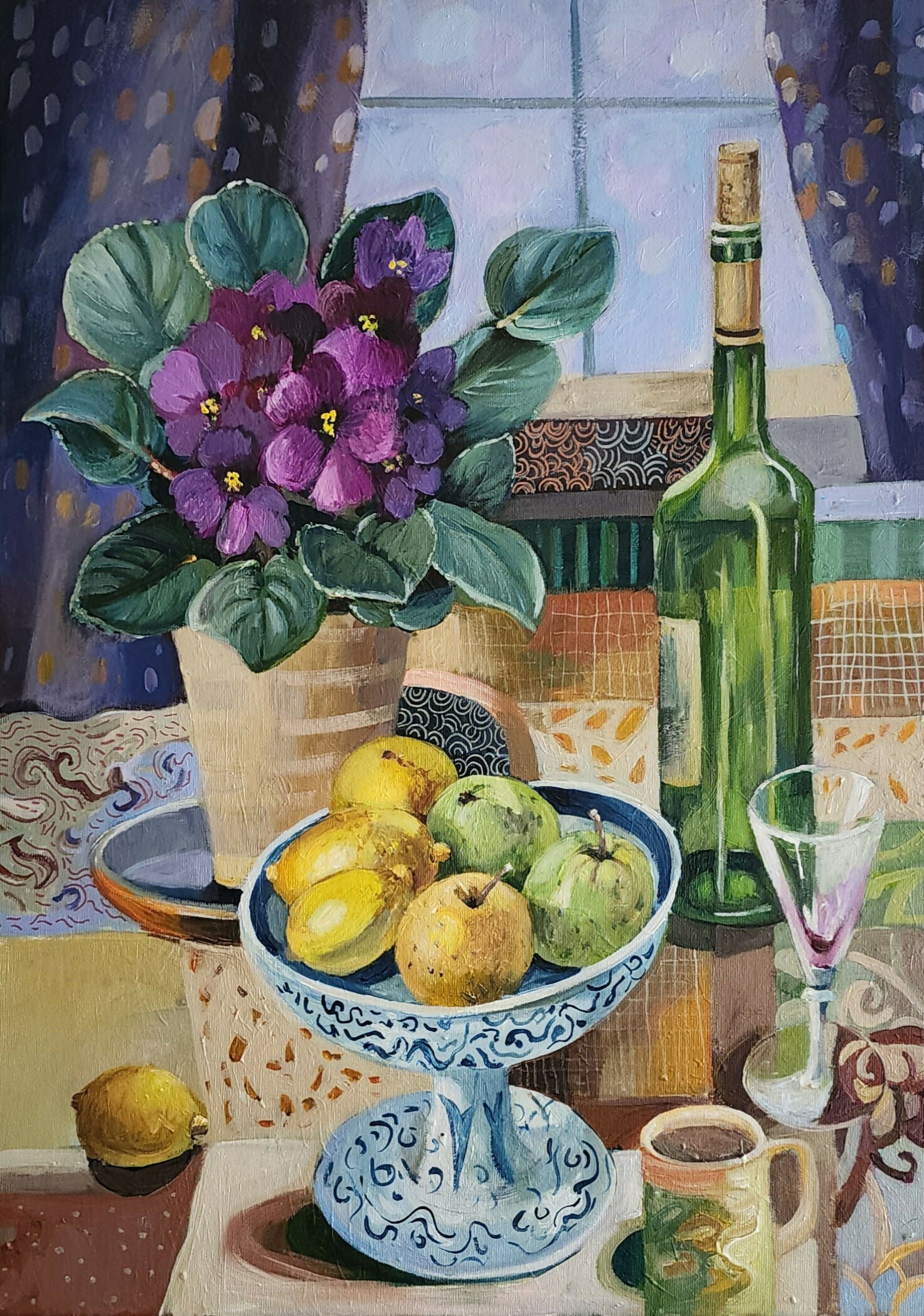 African Violets with Lemons