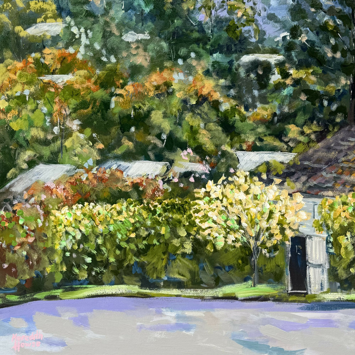 Oleander Drive Ashgrove. Original hand-painted artwork by Meredith Howse.