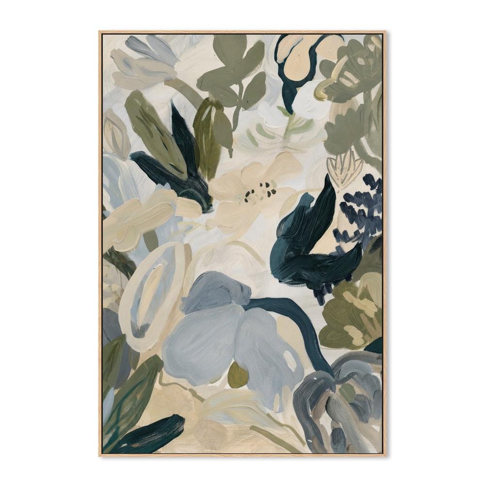 Abstract Blooms, Green and Blue-by-Stephanie Jeuffroy-wall-art-print-canvas-poster-framed-Gioia