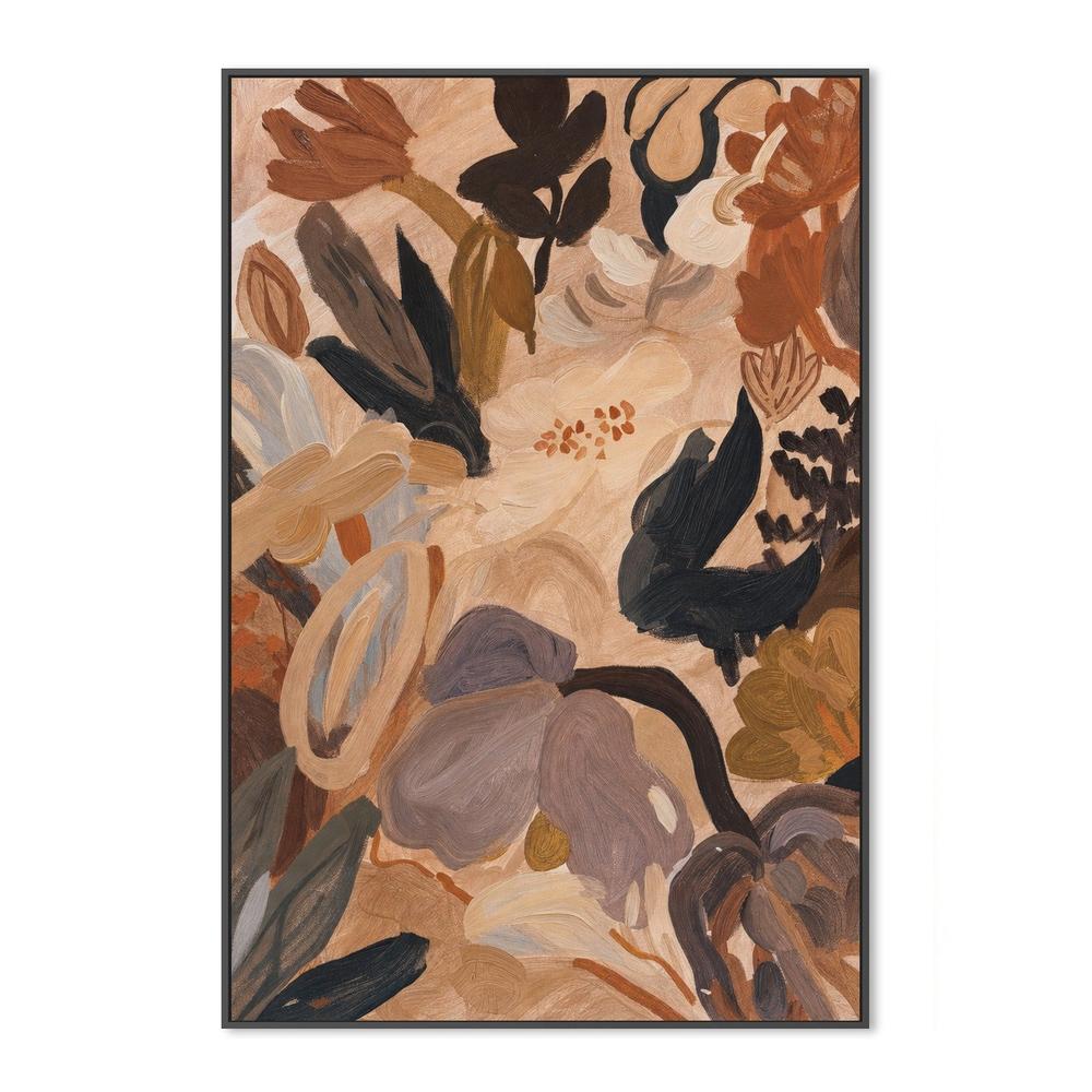 Abstract Blooms, Warm Brown-by-Stephanie Jeuffroy-wall-art-print-canvas-poster-framed-Gioia