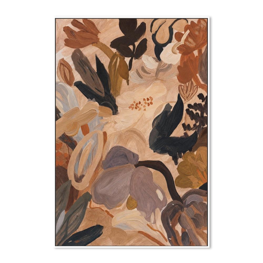 Abstract Blooms, Warm Brown-by-Stephanie Jeuffroy-wall-art-print-canvas-poster-framed-Gioia