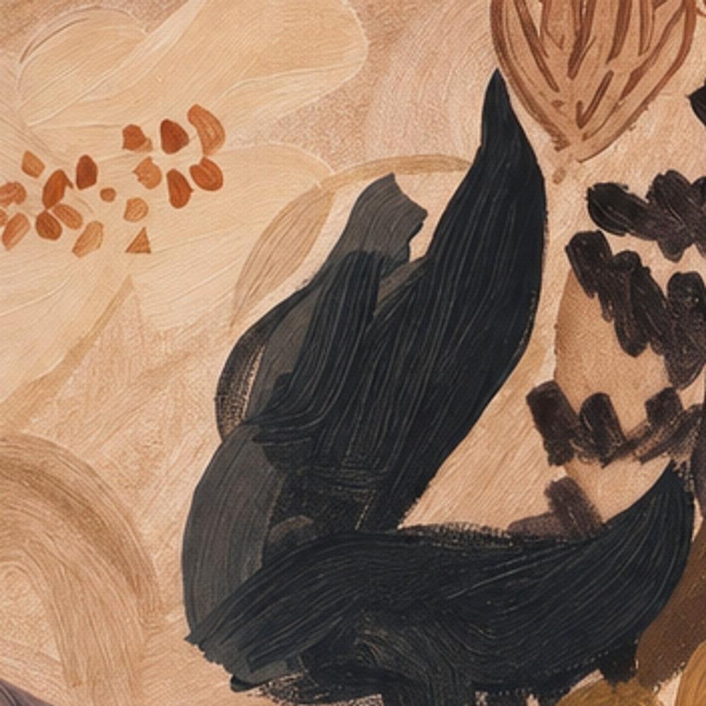 Abstract Blooms, Warm Brown-by-Stephanie Jeuffroy-wall-art-print-canvas-poster-framed-Gioia