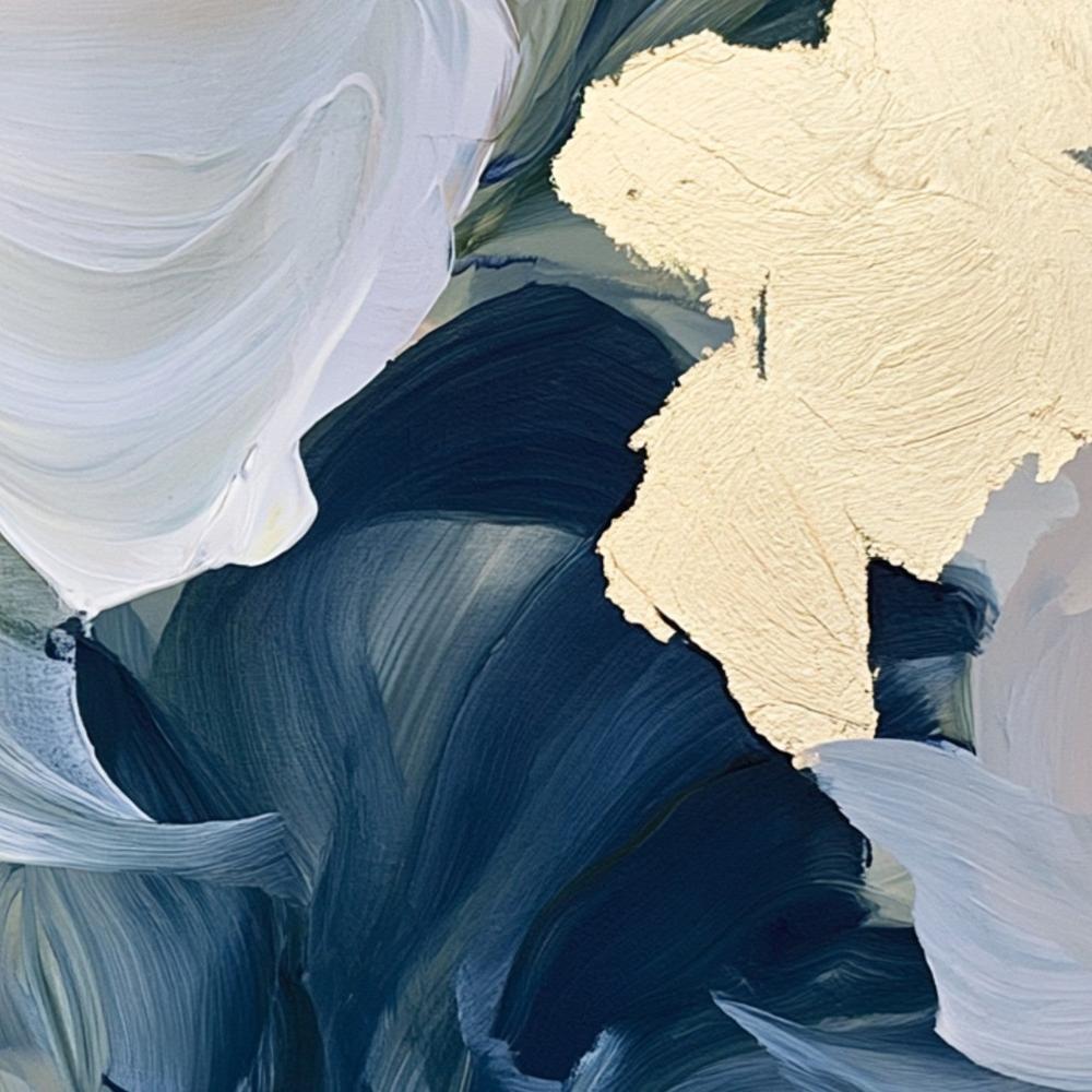 Abstract Blue Gold Flowers-by-Stephanie Jeuffroy-wall-art-print-canvas-poster-framed-Gioia