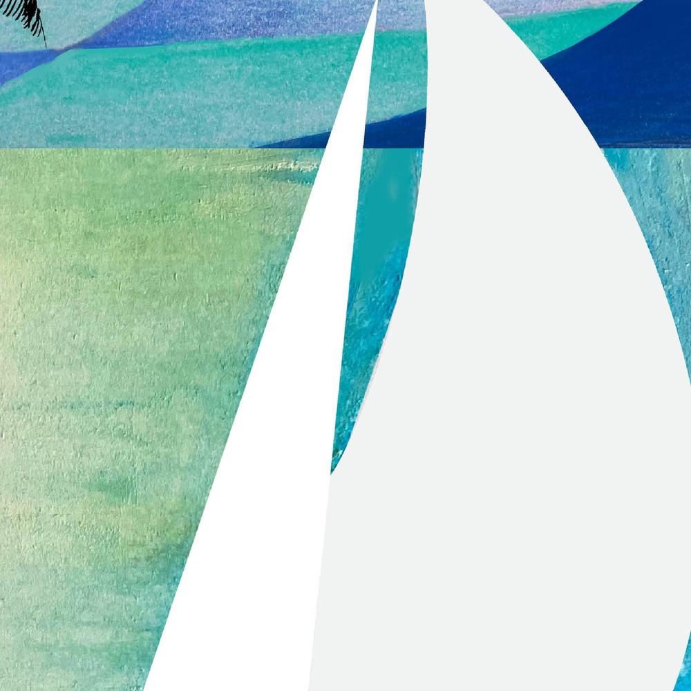 Abstract Coastal Sailboat-by-Alex Nereuta-wall-art-print-canvas-poster-framed-Gioia