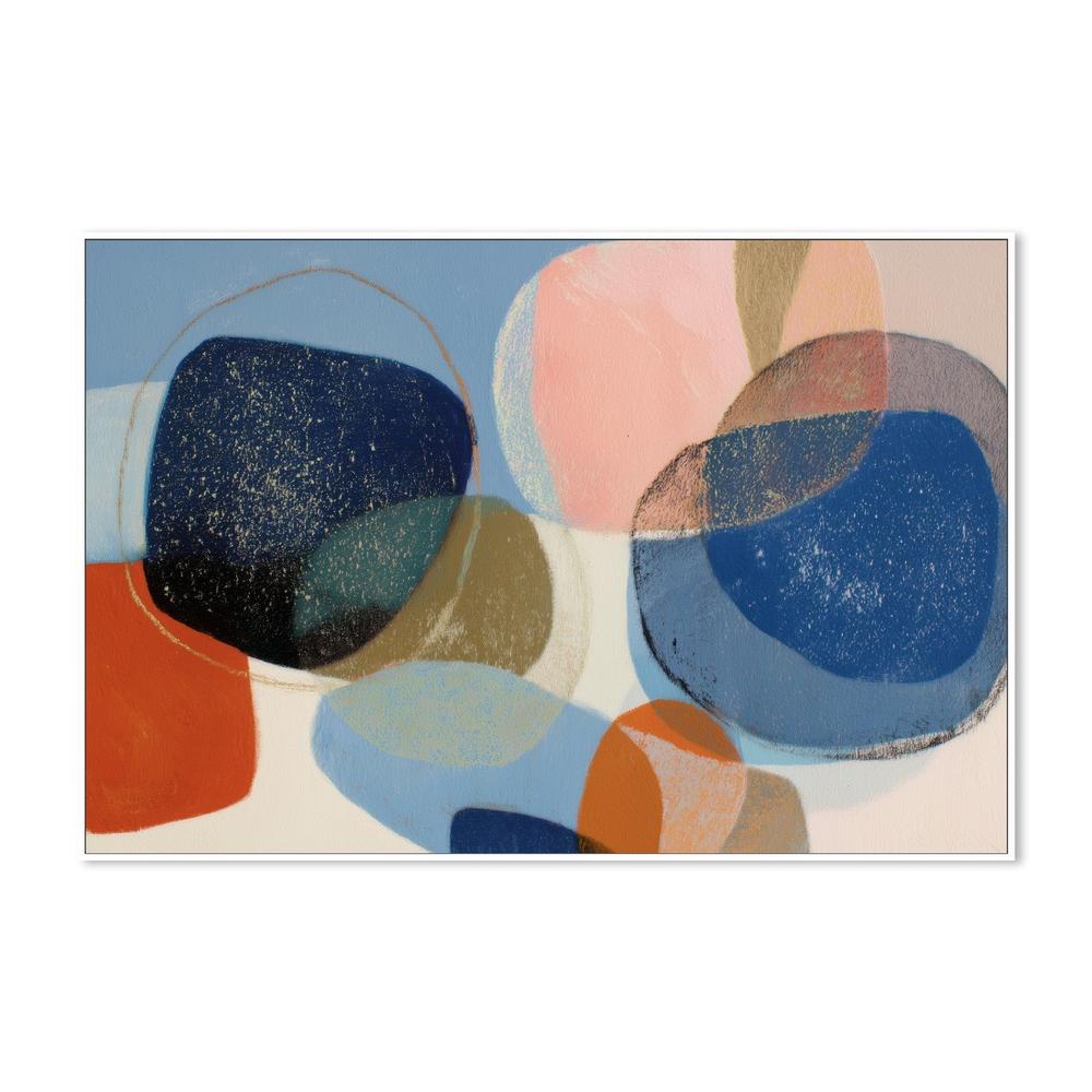 Abstract Geometric in Navy and Coral-by-Chromatic Storm Studio-wall-art-print-canvas-poster-framed-Gioia