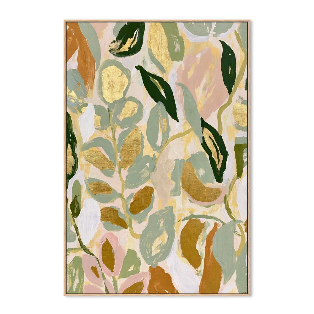 Abstract Gold Leaves-by-Stephanie Jeuffroy-wall-art-print-canvas-poster-framed-Gioia