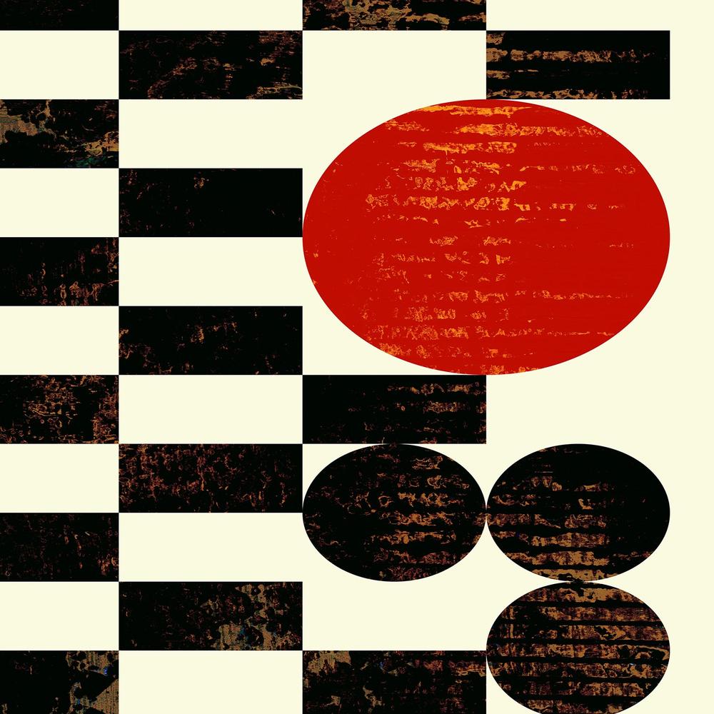 Abstract Grid Red Sun-by-Petr Strnad-wall-art-print-canvas-poster-framed-Gioia