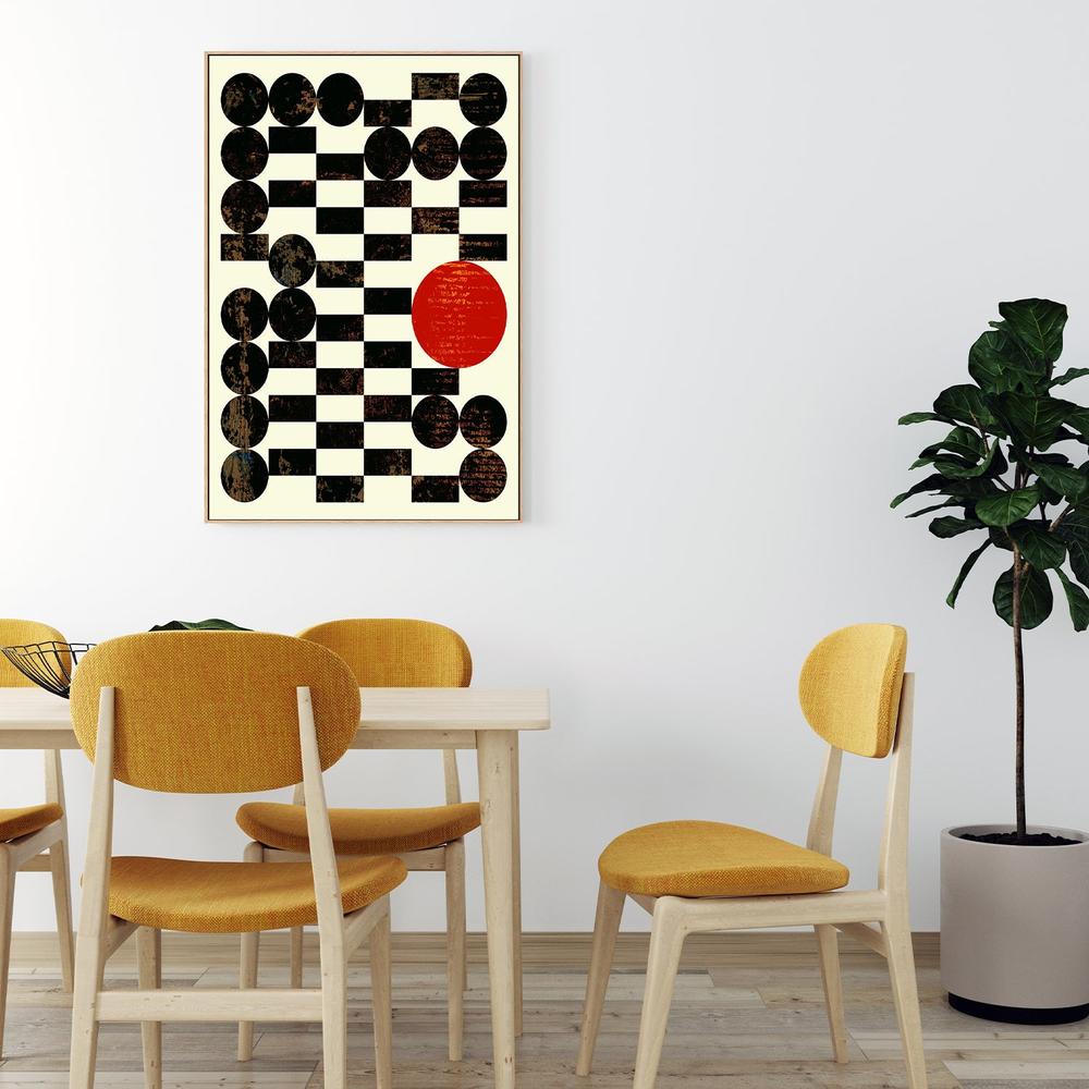 Abstract Grid Red Sun-by-Petr Strnad-wall-art-print-canvas-poster-framed-Gioia