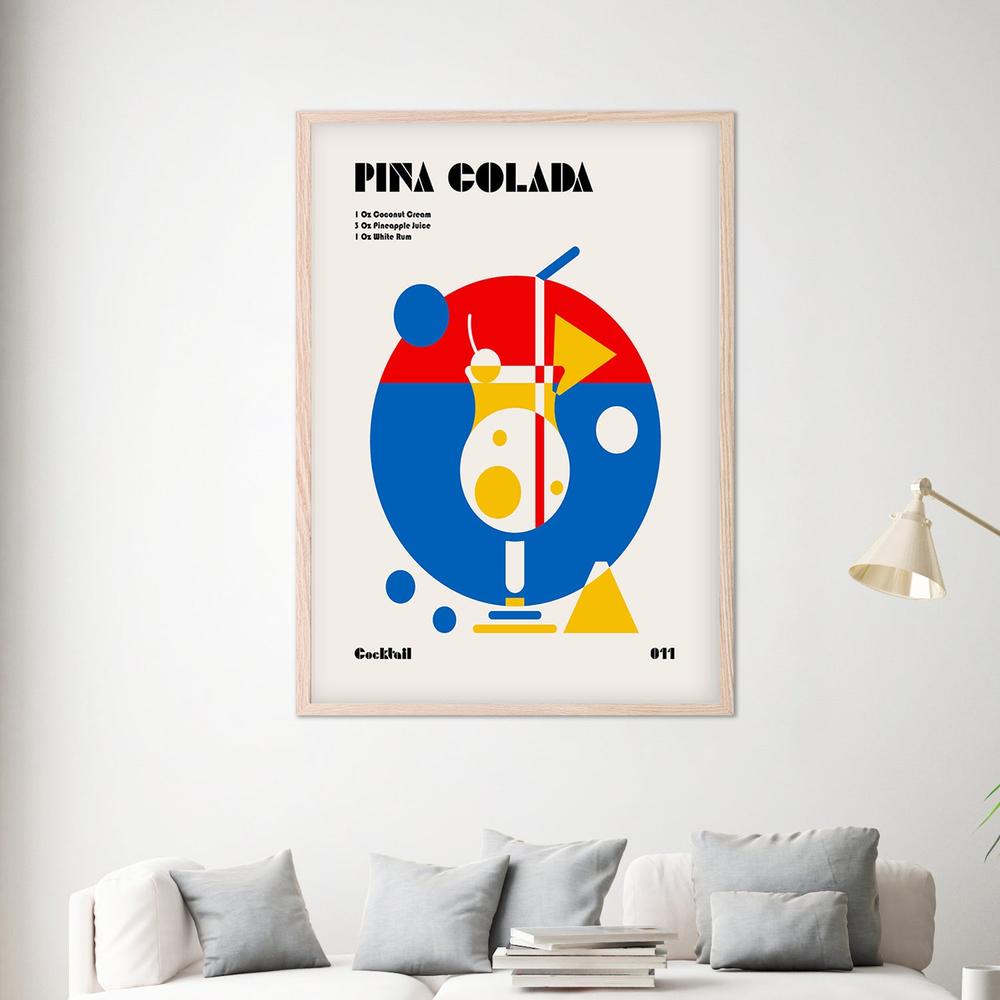 Abstract Pina Colada Recipe-by-Retrodrome-wall-art-print-canvas-poster-framed-Gioia
