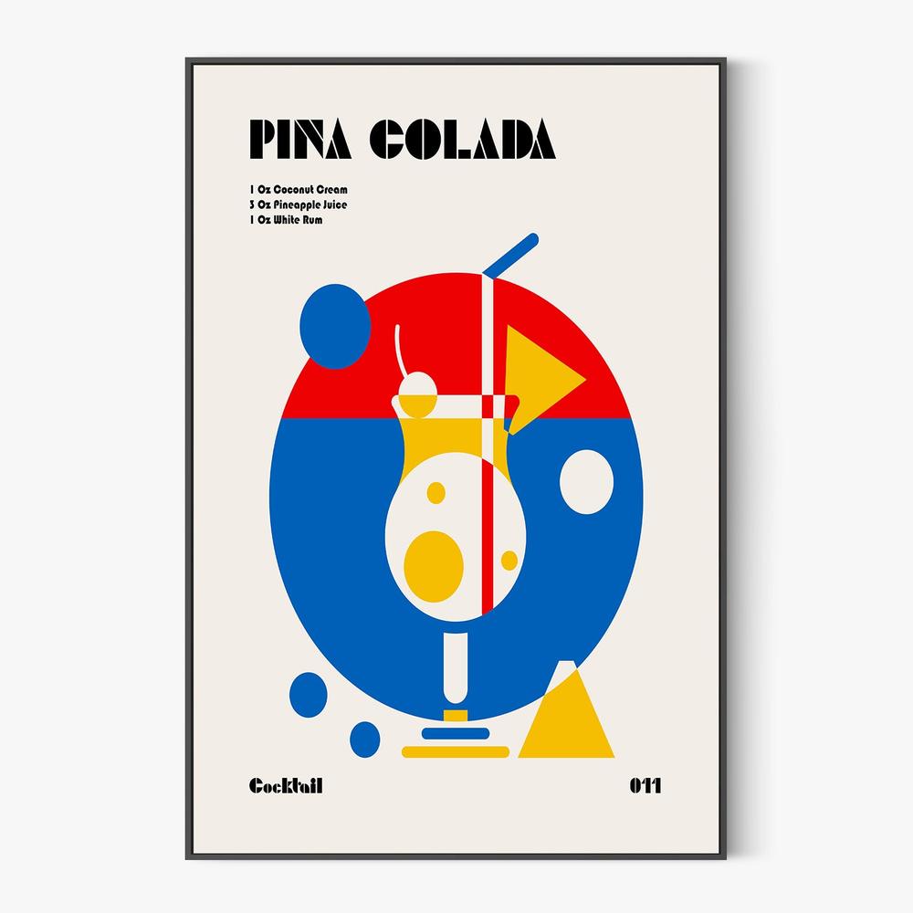 Abstract Pina Colada Recipe-by-Retrodrome-wall-art-print-canvas-poster-framed-Gioia