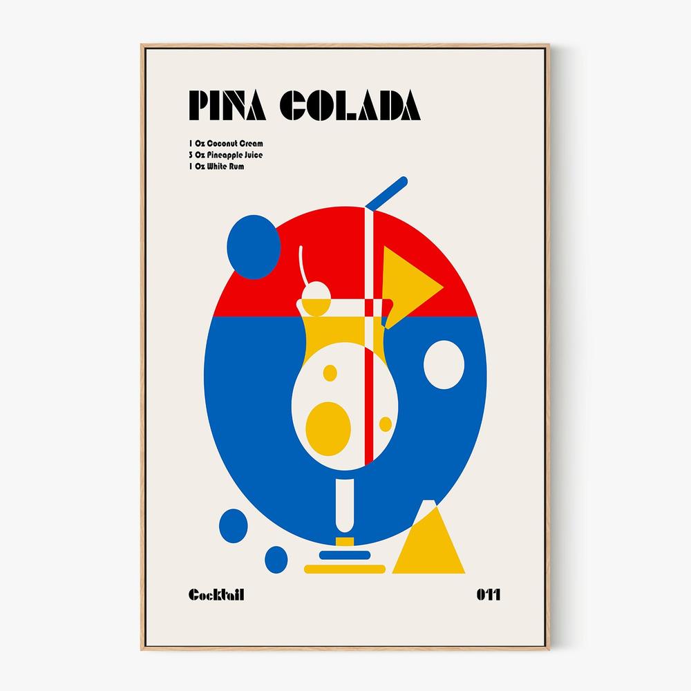 Abstract Pina Colada Recipe-by-Retrodrome-wall-art-print-canvas-poster-framed-Gioia