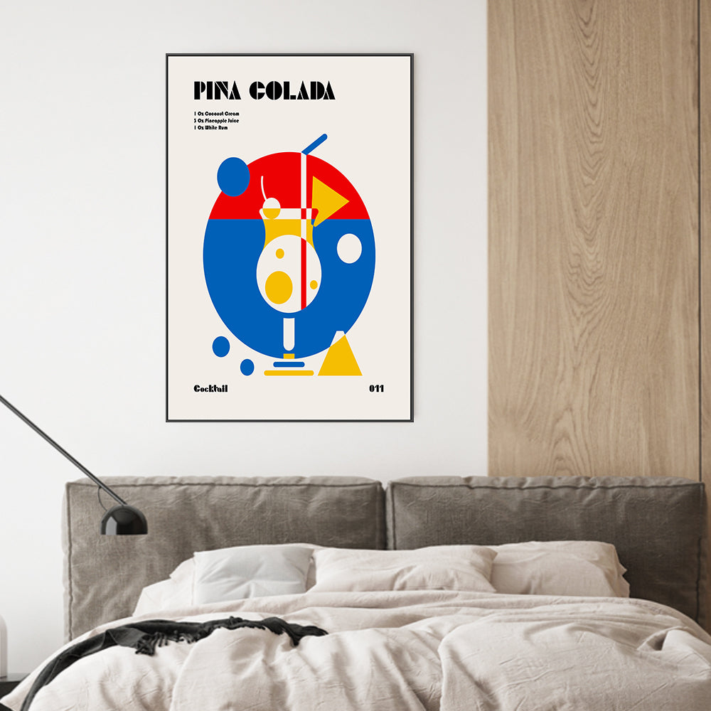 Abstract Pina Colada Recipe-by-Retrodrome-wall-art-print-canvas-poster-framed-Gioia