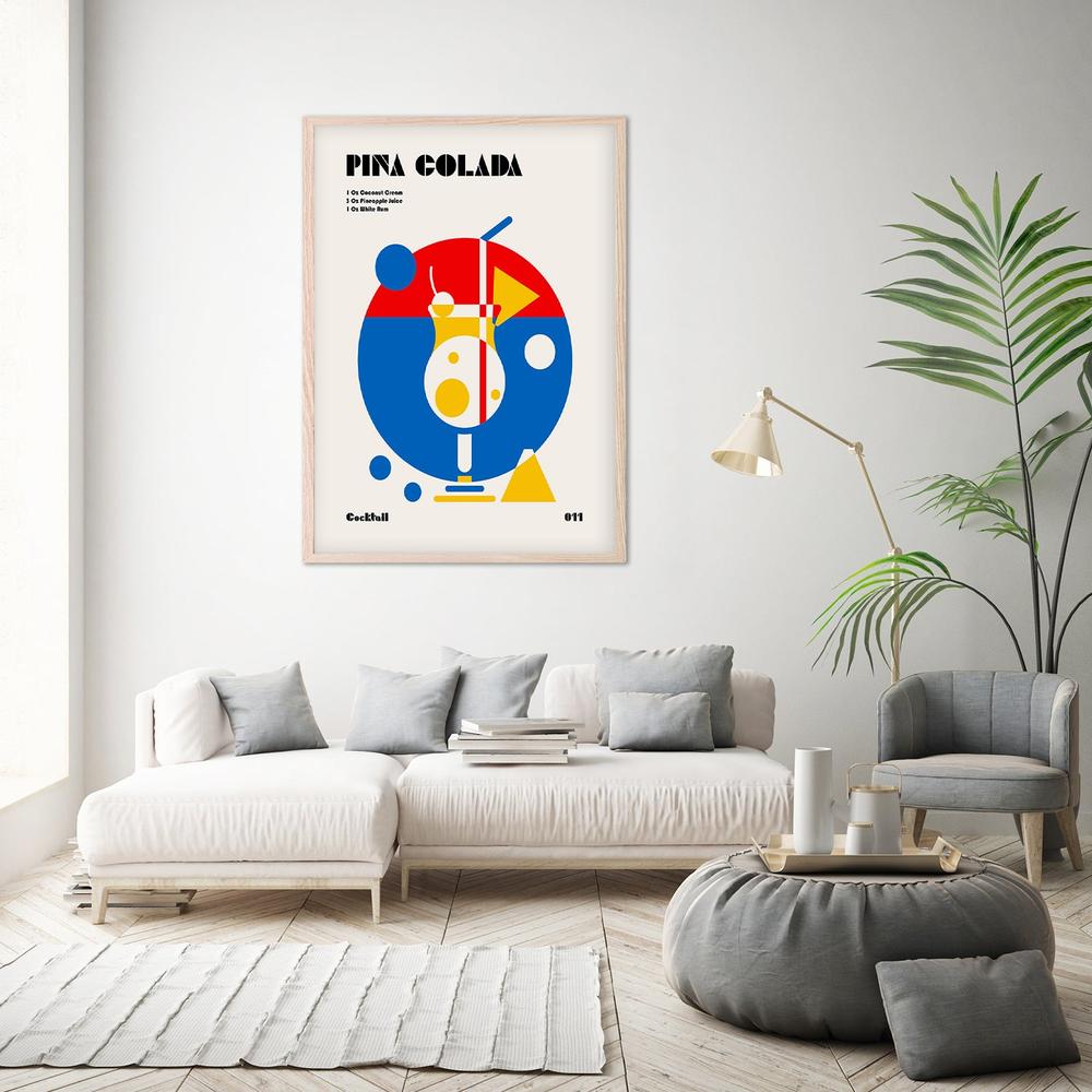 Abstract Pina Colada Recipe-by-Retrodrome-wall-art-print-canvas-poster-framed-Gioia